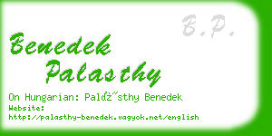 benedek palasthy business card